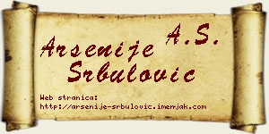 Arsenije Srbulović vizit kartica